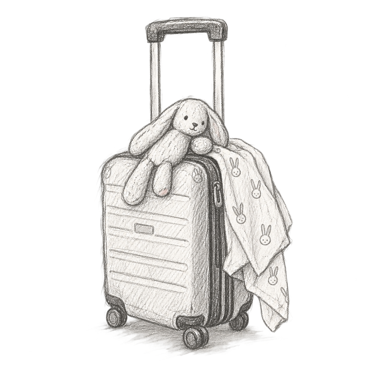 flybagasje med småbarnsartikler